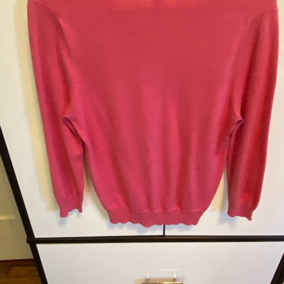 DownEast Pink Floral Applique Cardigan Sweater - Picture 5 of 14